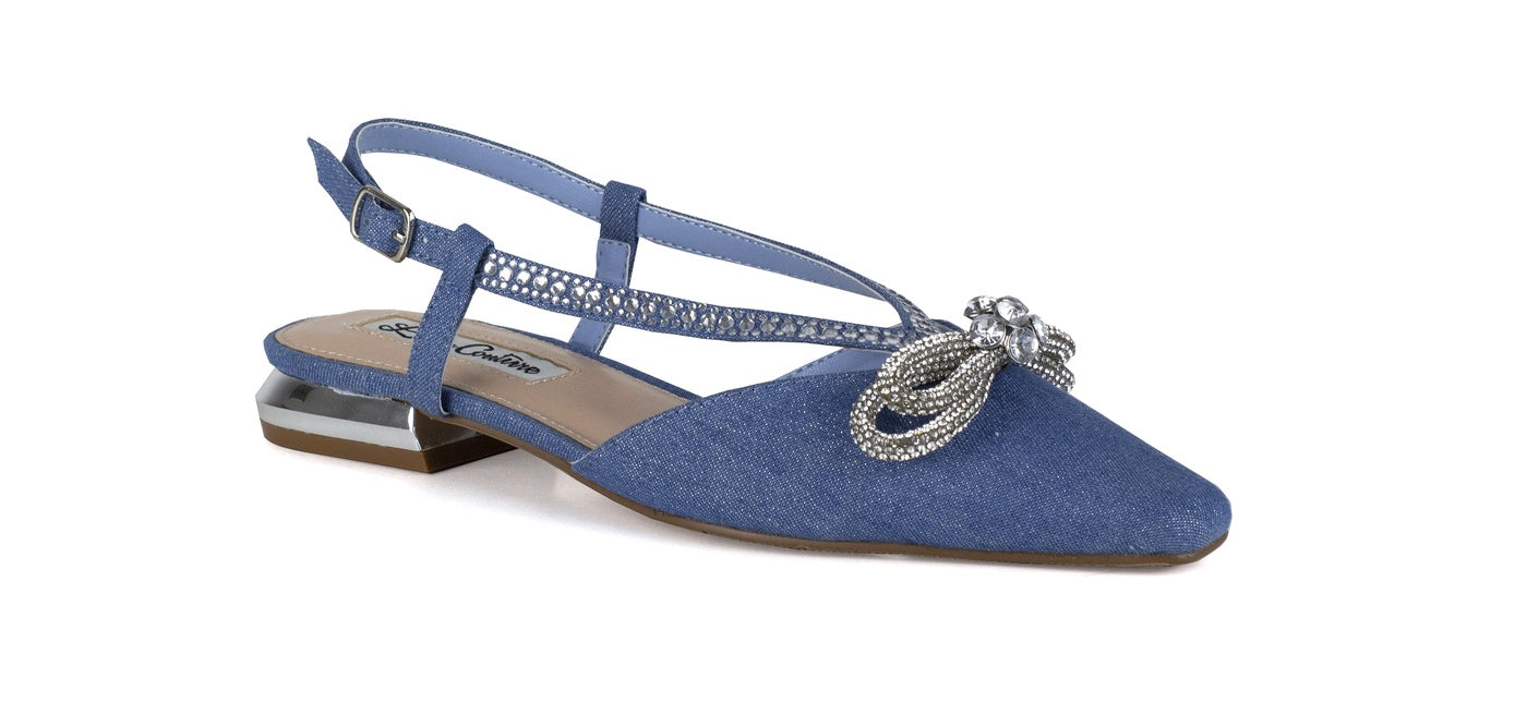  Lady Couture Kendal Flat Slingback - Blue Denim - Bonton