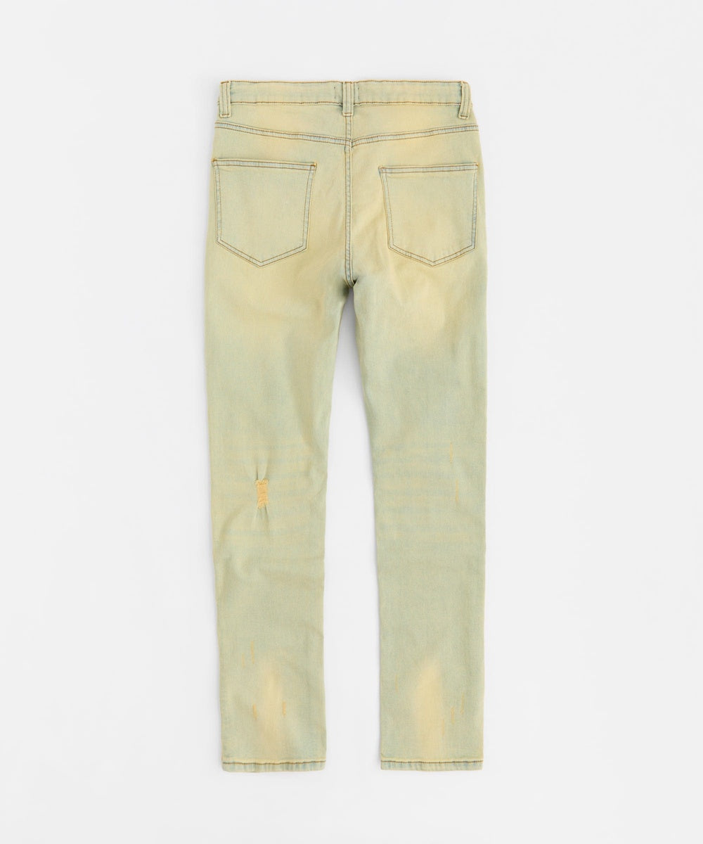  Reason Clothing Skinny Rip and Repair Denim Pants - Light Blue - LIGHT BLUE - Bonton