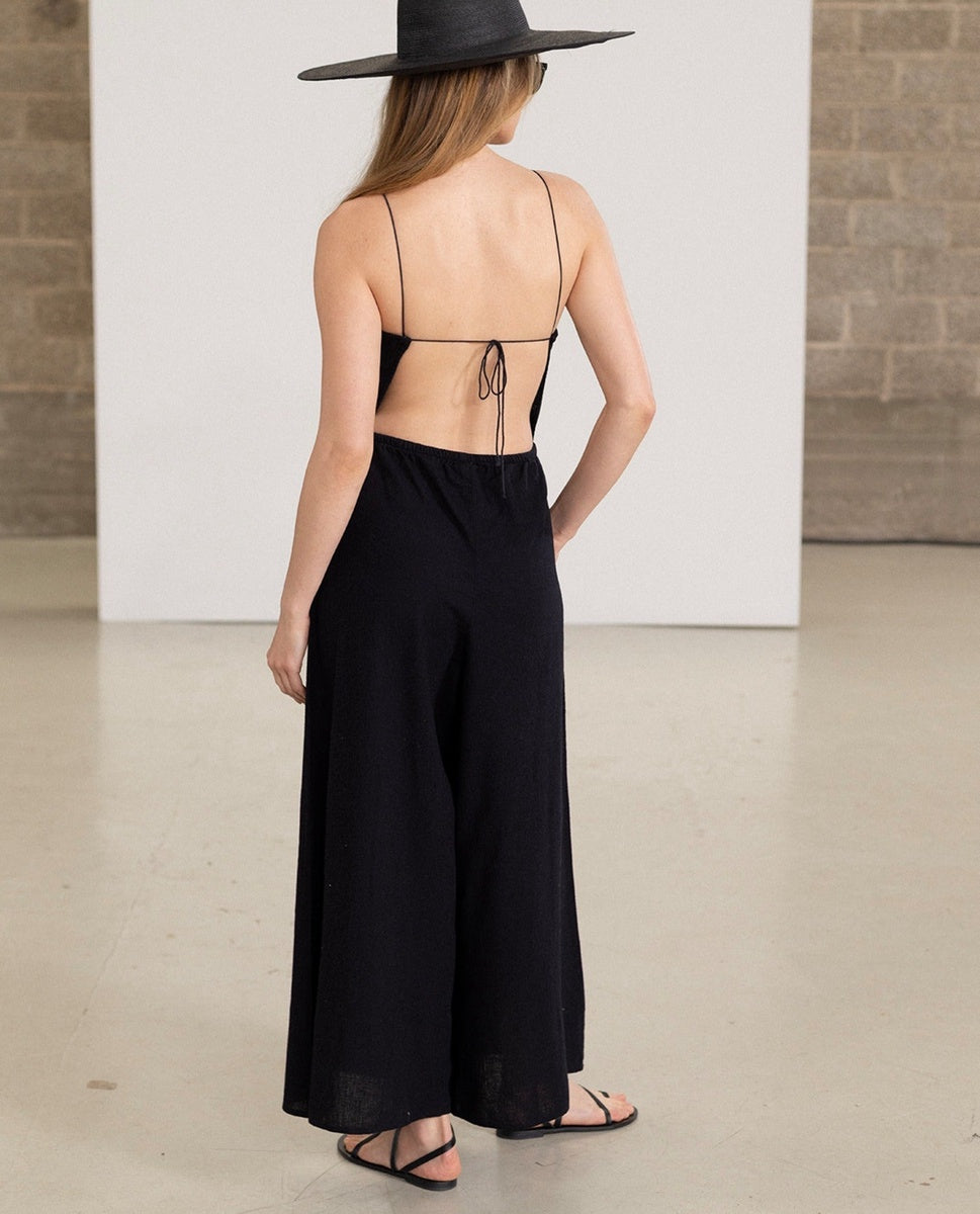  Gottex Beach Life Resort Swim Cover-Up Open Back Jumpsuit -Black - Black - Bonton