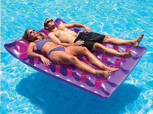  Inflatable Purple Water Sports Double Swimming Pool Float 78-Inch - Purple - Bonton