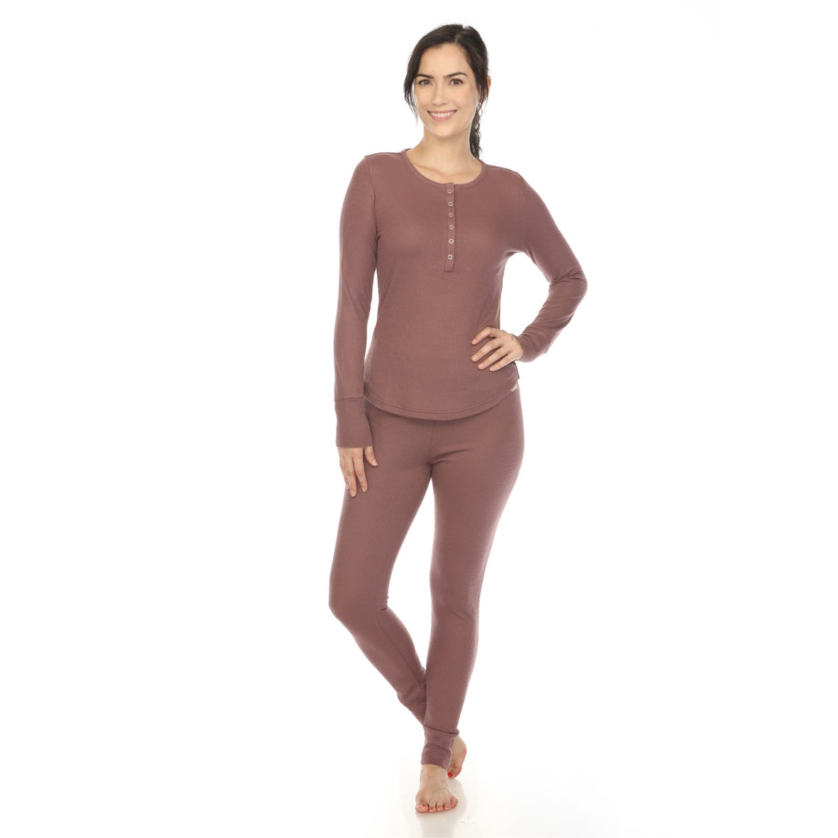  White Mark Women's Waffle Pajama Set - XL - Bonton