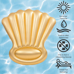 6' Inflatable Golden Shell Swimming Pool Float