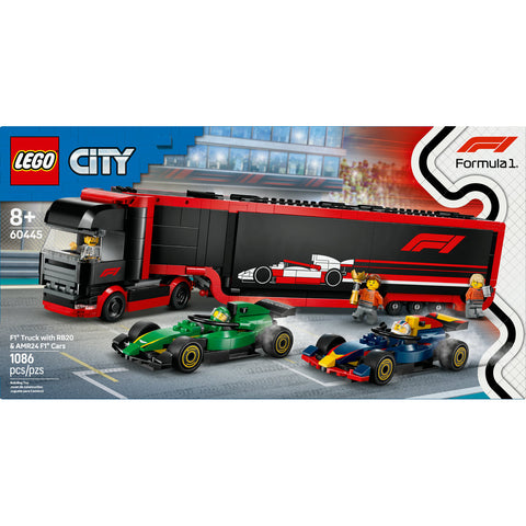 LEGO® City F1® Truck With RB20 & AMR24 F1® Cars Toy Racing Transporter Set