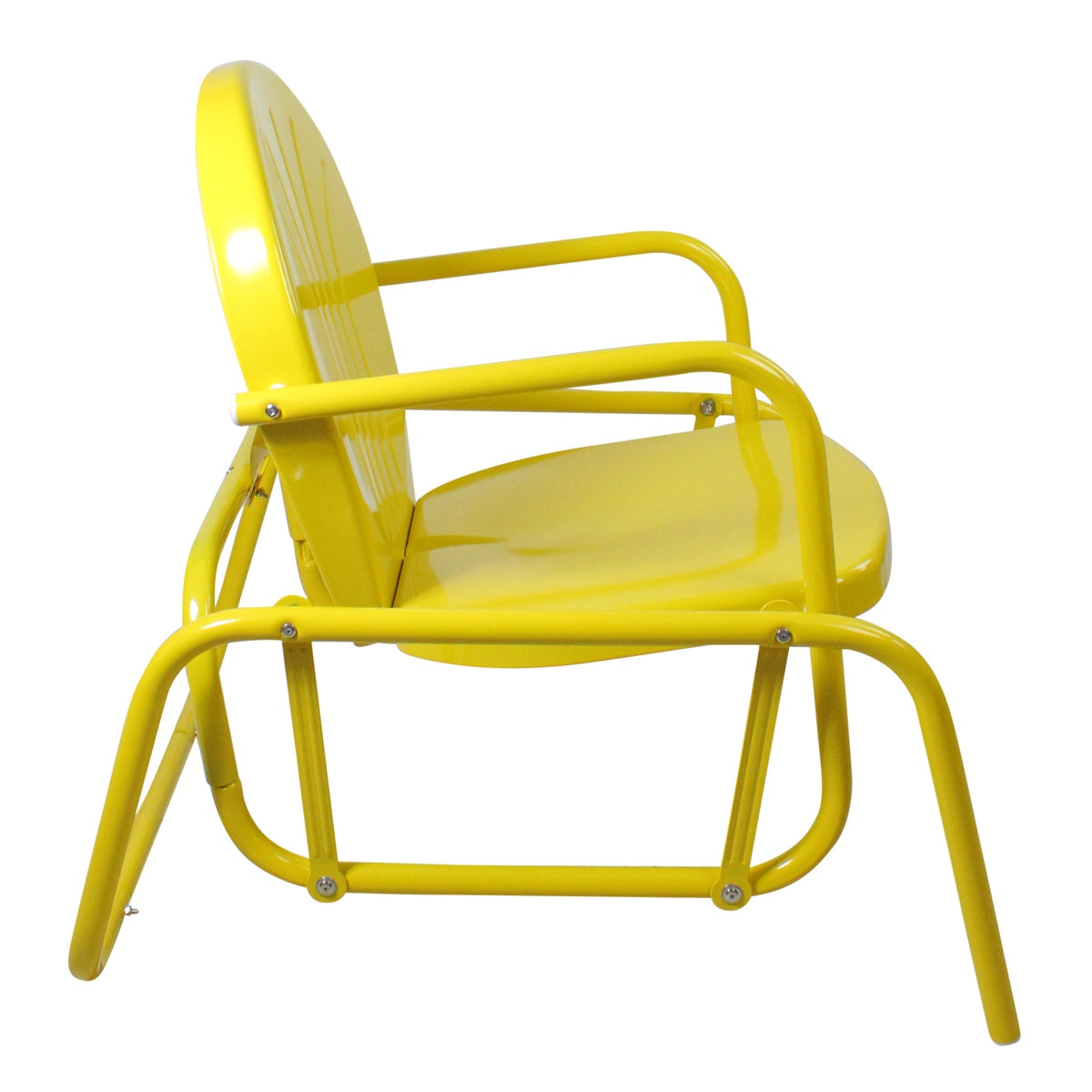  Northlight Outdoor Retro Metal Tulip Glider Patio Chair  Yellow - Yellow - Bonton