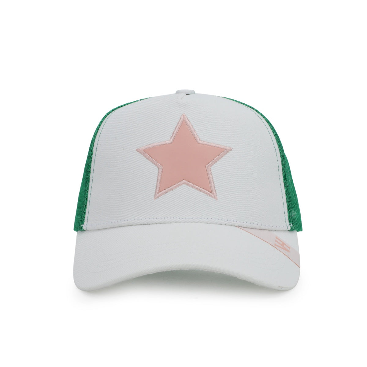  Vintage Havana Vintage Havana Trucker Hat for Women – Green Mesh & Off-White Canvas Adjustable Cap With Pink Star - Default Title - Bonton