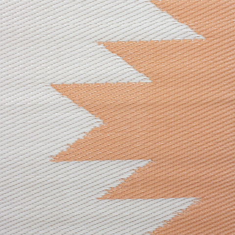 4' X 6' Orange and Beige Aztec Print Rectangular Outdoor Area Rug