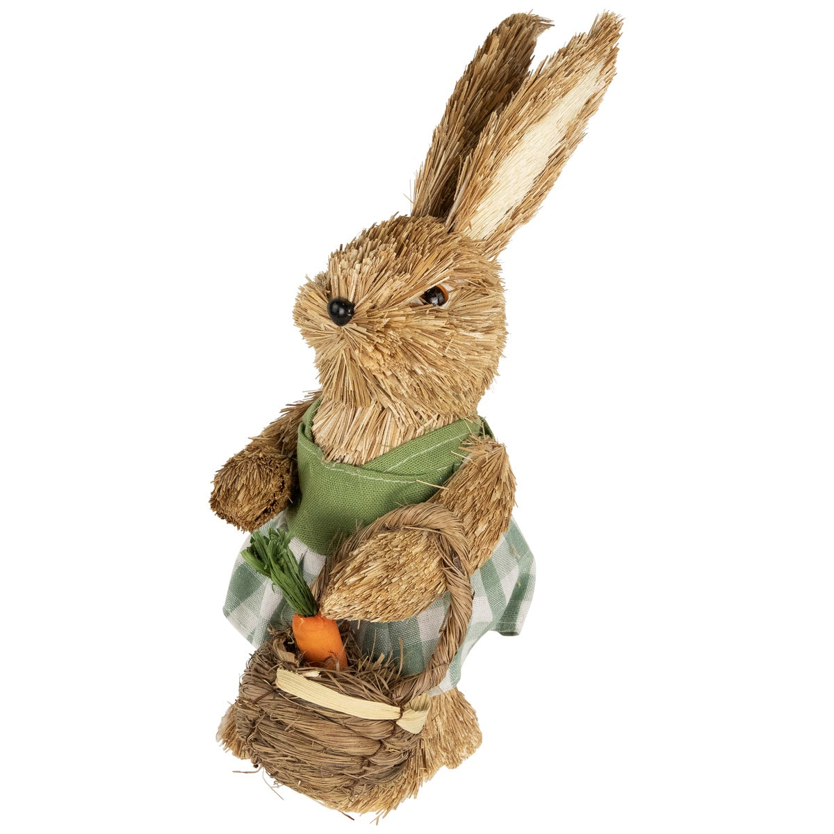  Northlight Sisal Easter Bunny Rabbit Spring Figure With Carrot Basket - 10.5