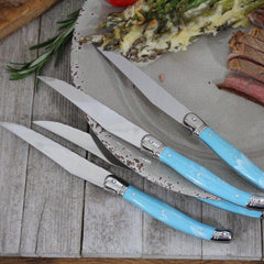 Set of 4 Laguiole Faux Turquoise Steak Knives