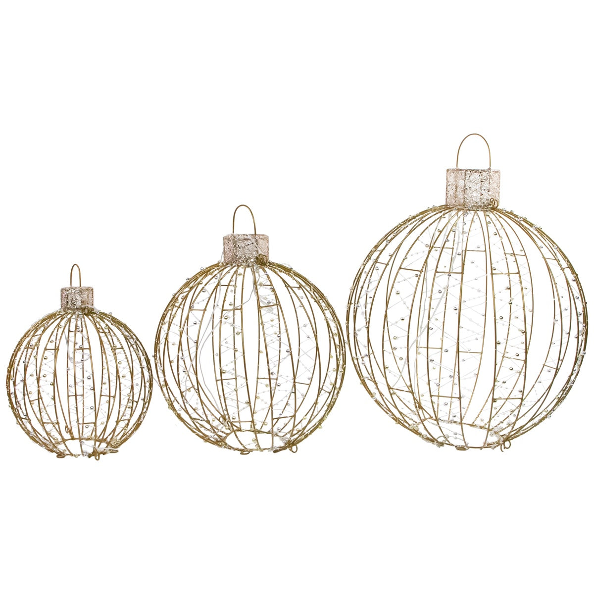  Northlight LED Lighted Hanging Ornaments Outdoor Christmas Decoration - Set of 3 - Default Title - Bonton