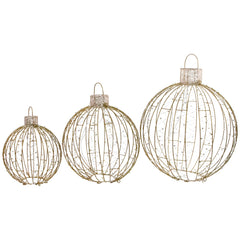 LED Lighted Hanging Ornaments Outdoor Christmas Decoration - Set of 3