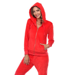 Women's 2 Piece Velour Tracksuit Set