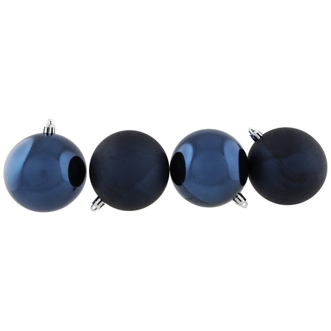 32ct Sapphire Blue Shatterproof 2-Finish Christmas Ball Ornaments 3.25" (80mm)