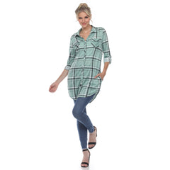 Women's Plaid Tunic Shirt