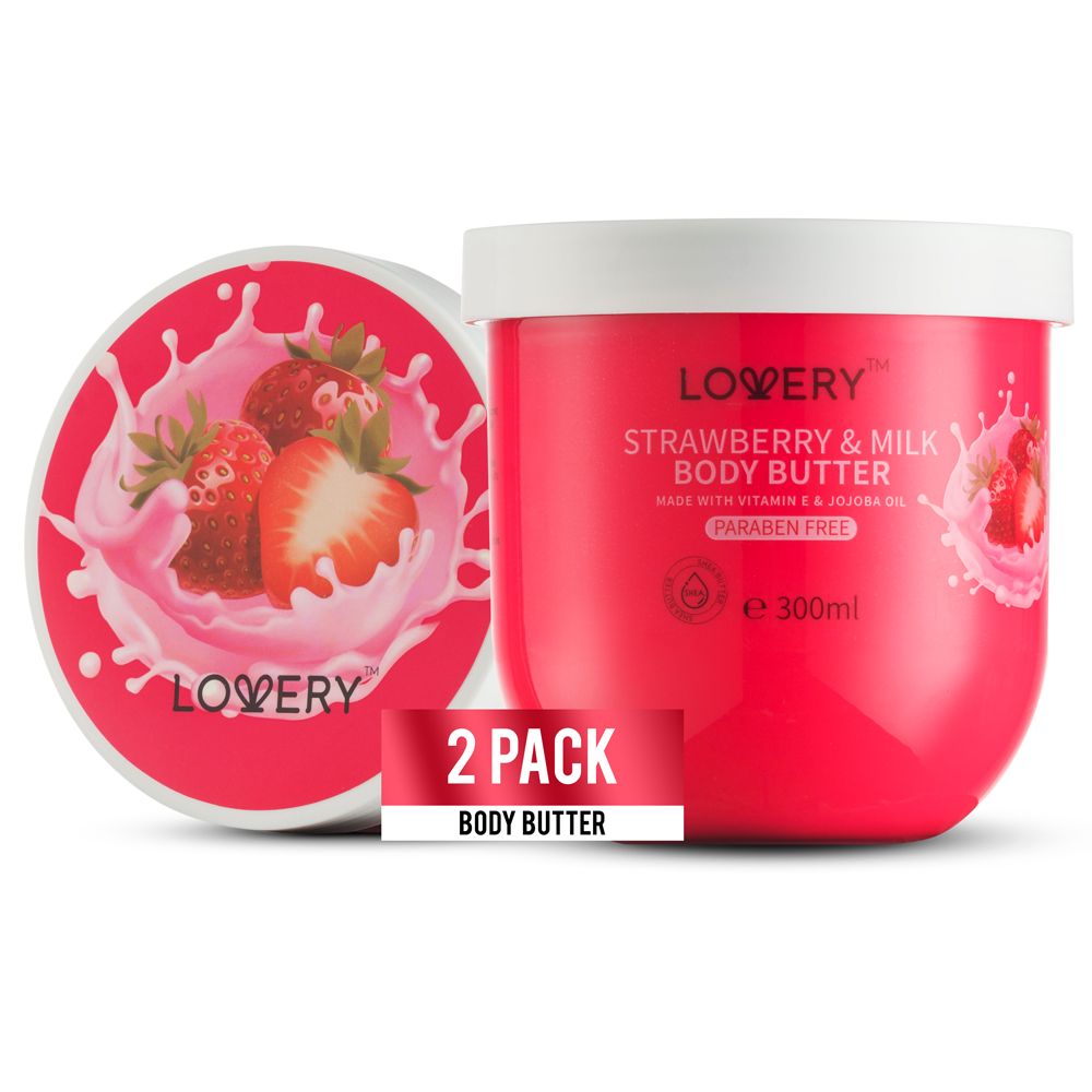  Lovery Strawberry Milk Whipped Body Butter - 2 Pack - Red - Bonton