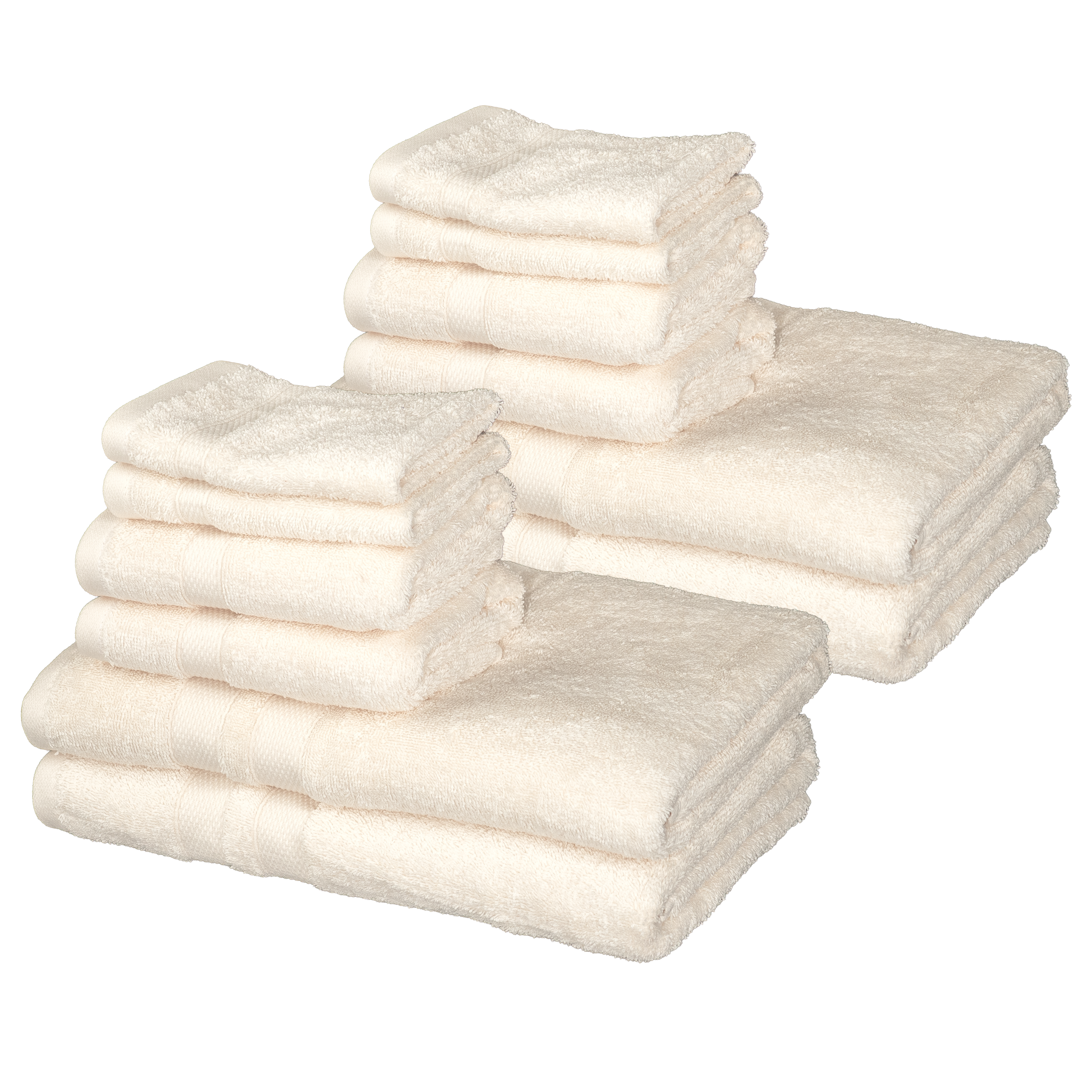  Bibb Home Bibb Home 6-Piece Luxury Combed Cotton Towel Set - Cream - Bonton