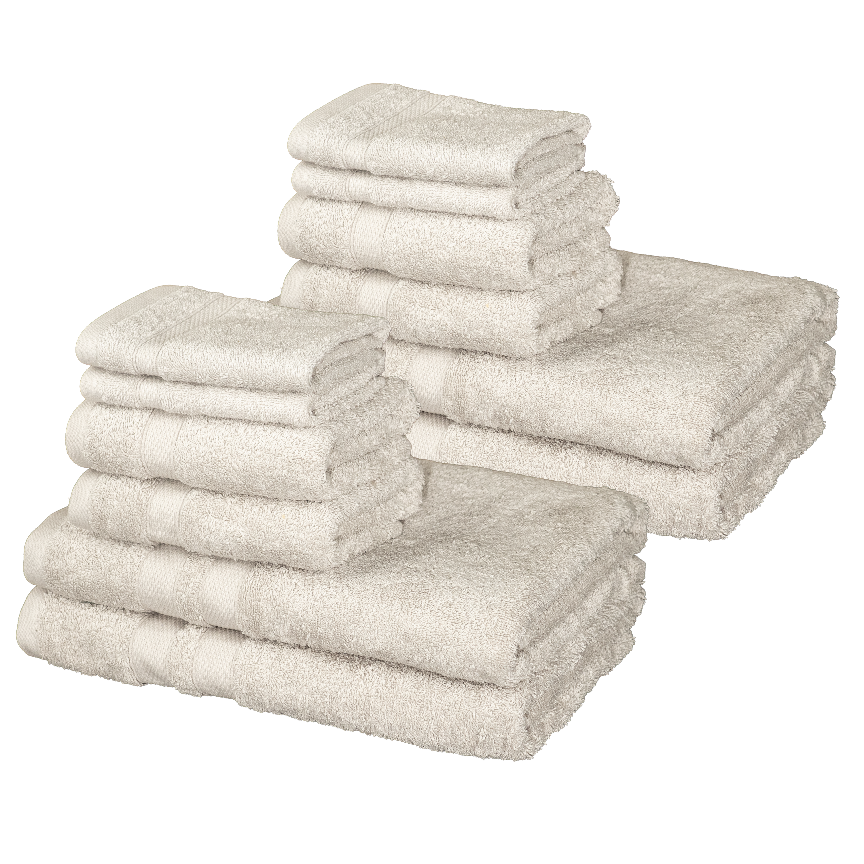  Bibb Home Bibb Home 6-Piece Luxury Combed Cotton Towel Set - Cream - Bonton