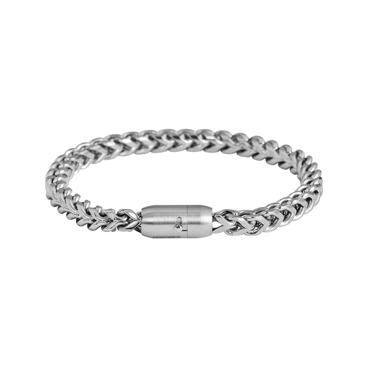  Gemesis Jewels by Edforce Franco Chain with Magnetic Clasp Bracelet - Silver - Bonton