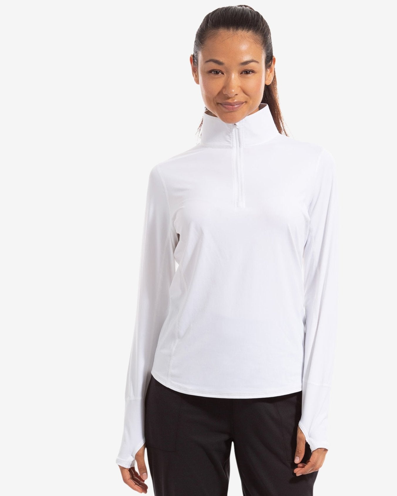  BloqUV WOMEN'S RELAXED MOCK ZIP TOP (3002) - Black - Bonton