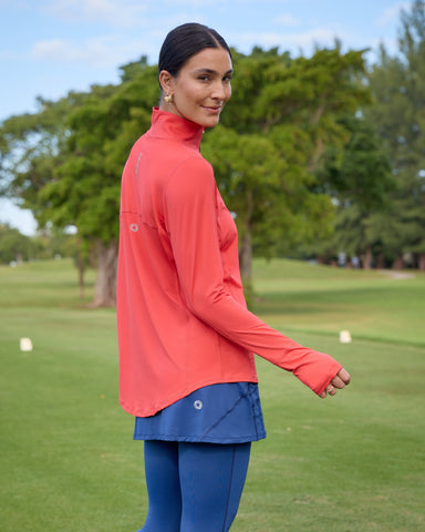 WOMEN'S RELAXED MOCK ZIP TOP (3002)
