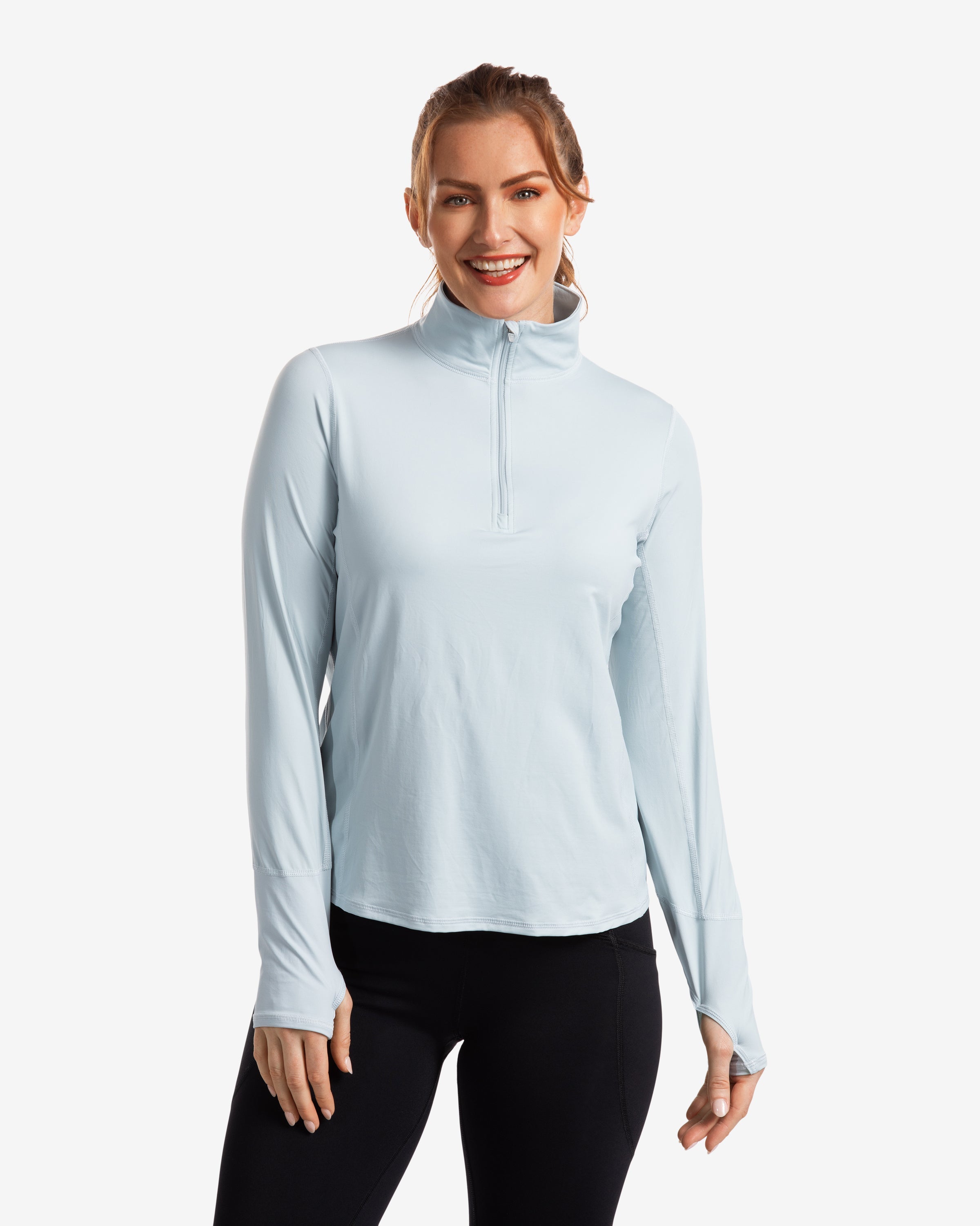  BloqUV WOMEN'S RELAXED MOCK ZIP TOP (3002) - Black - Bonton