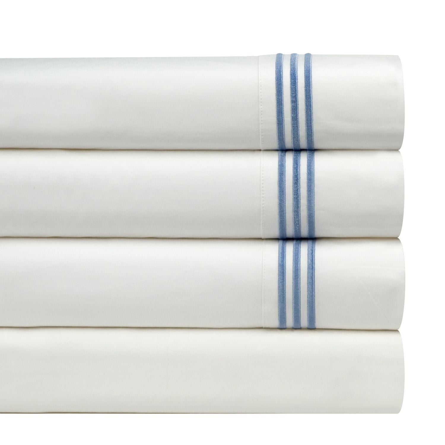  Pointehaven 300 Thread Count Embroidered Sheet Sets - White - Bonton