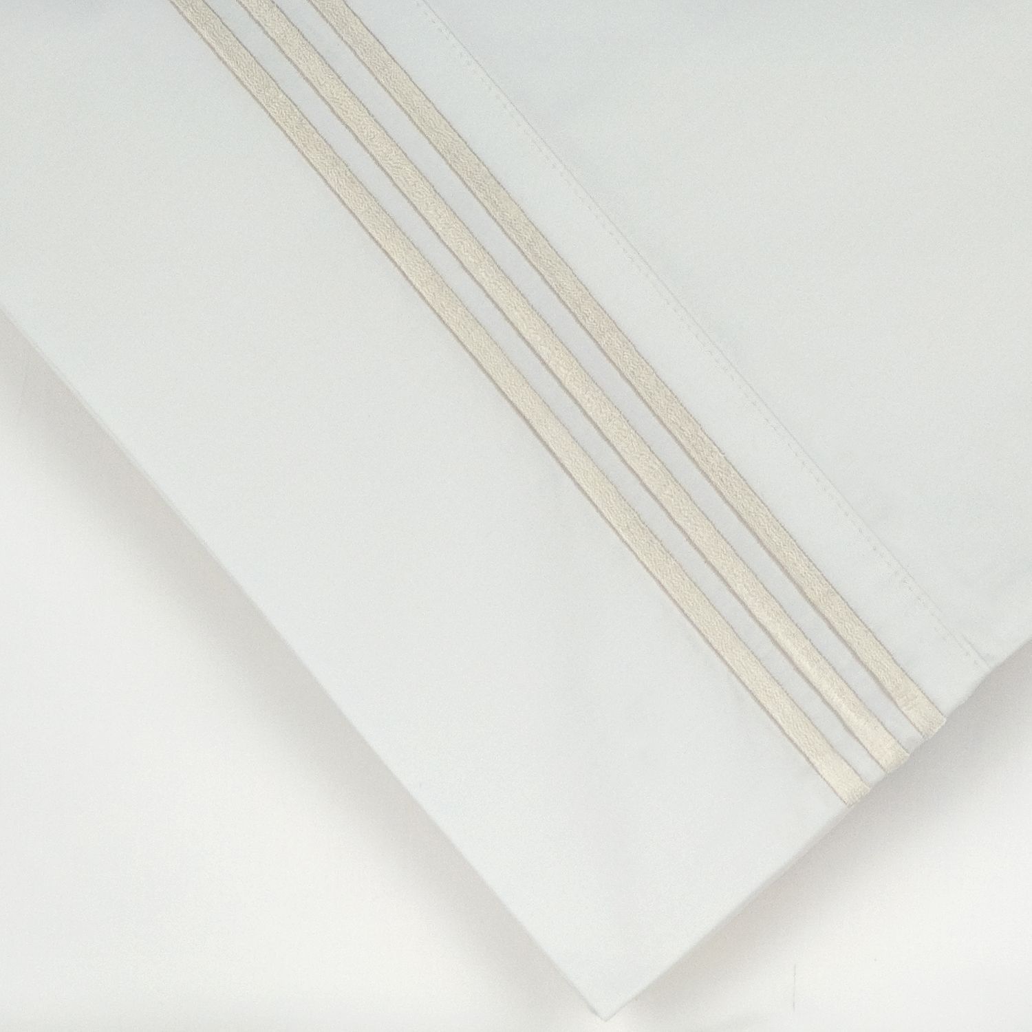  Pointehaven 300 Thread Count Embroidered Sheet Sets - Ivory - Bonton