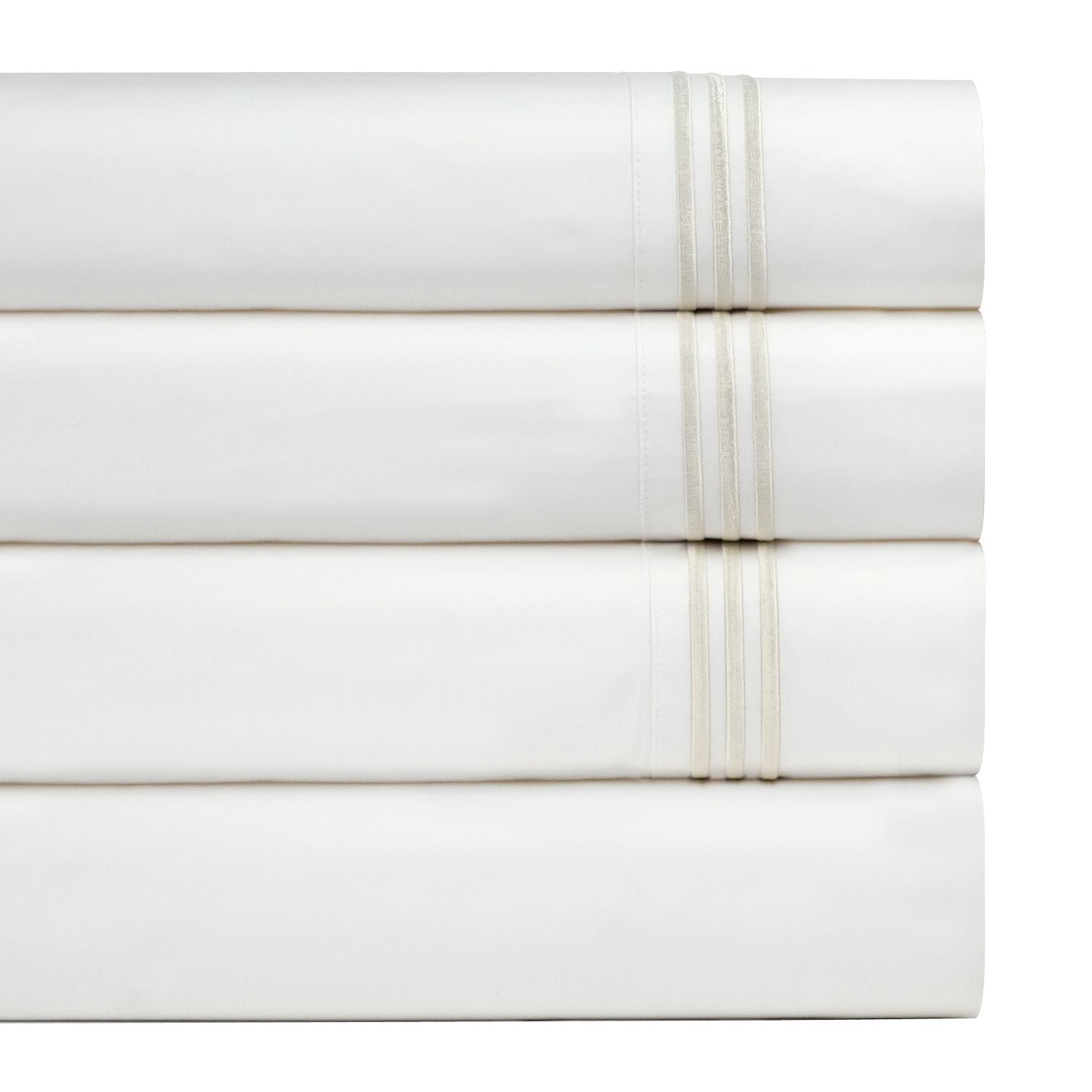  Pointehaven 300 Thread Count Embroidered Sheet Sets - White - Bonton