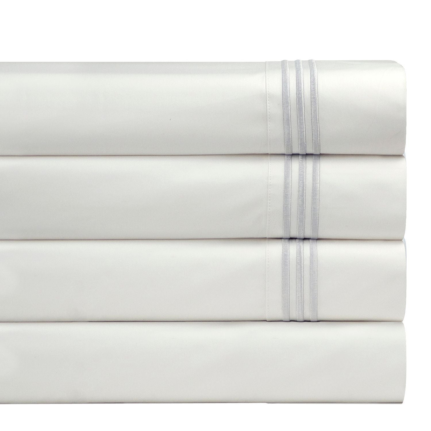  Pointehaven 300 Thread Count Embroidered Sheet Sets - Blue - Bonton