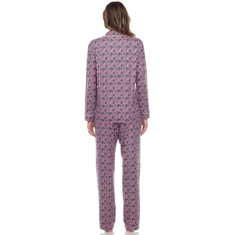 Women's Long Sleeve Heart Print Pajama Set