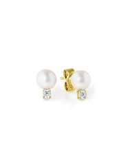 Accented Pearl Stud Earrings Finished