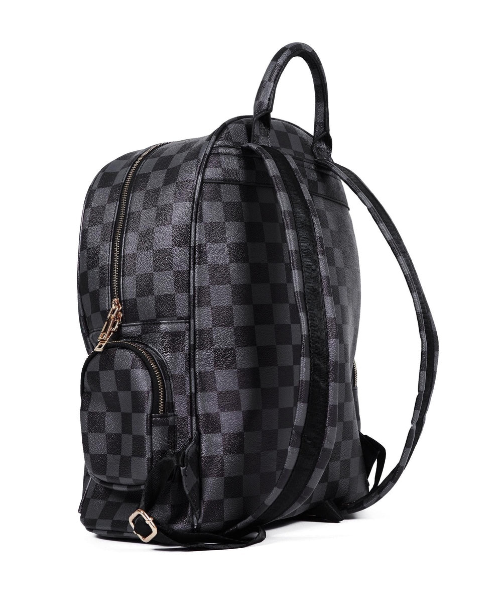  Reason Clothing Panther Check Backpack - Black - BLACK - Bonton