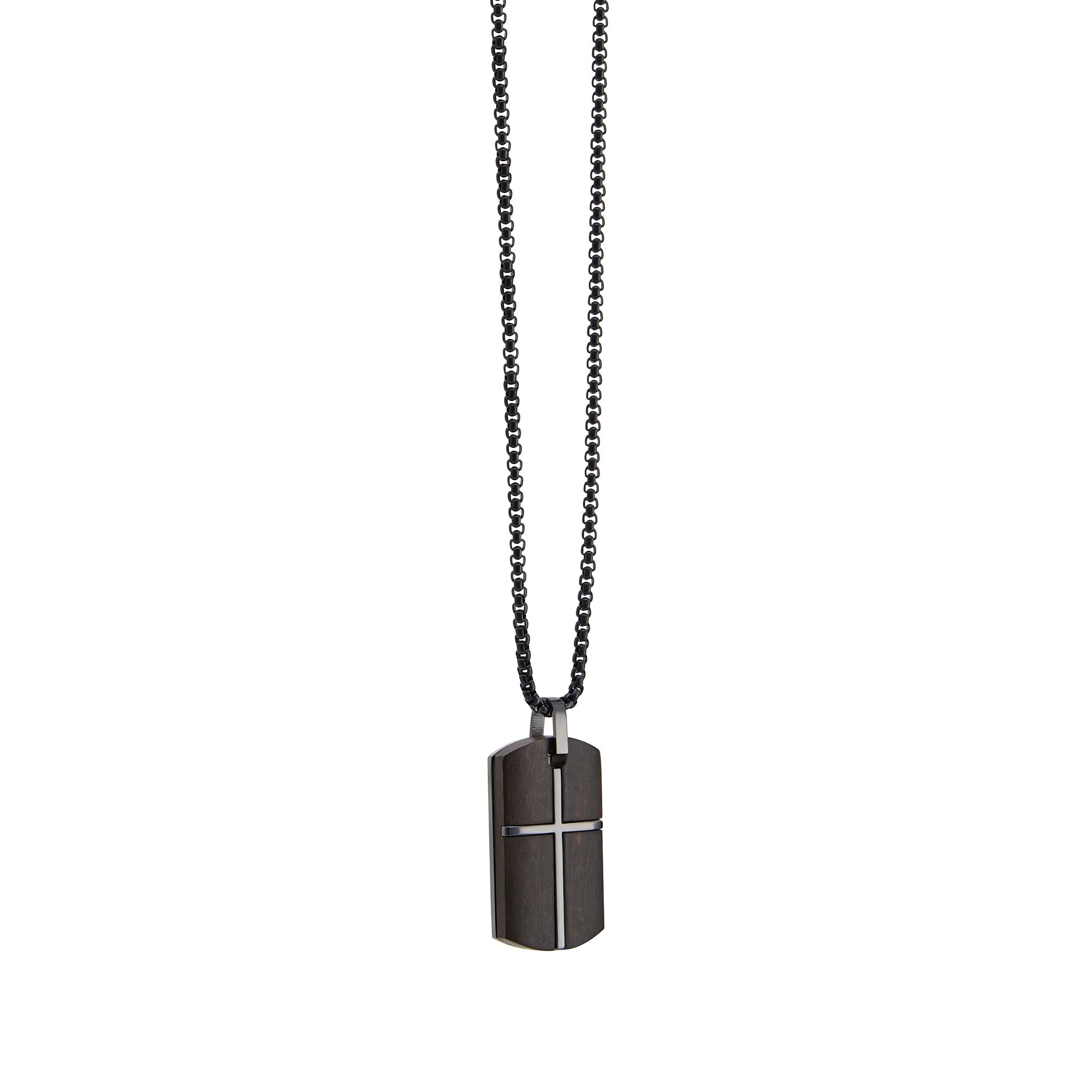  American Exchange American Exchange Cross Wood Necklace 1 - Gunmetal - Bonton