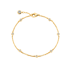 Small Bezel Set Anklet in Gold