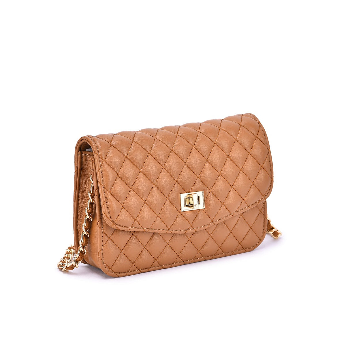  Mellow World Amanda Quilted Crossbody Clutch - White - Bonton