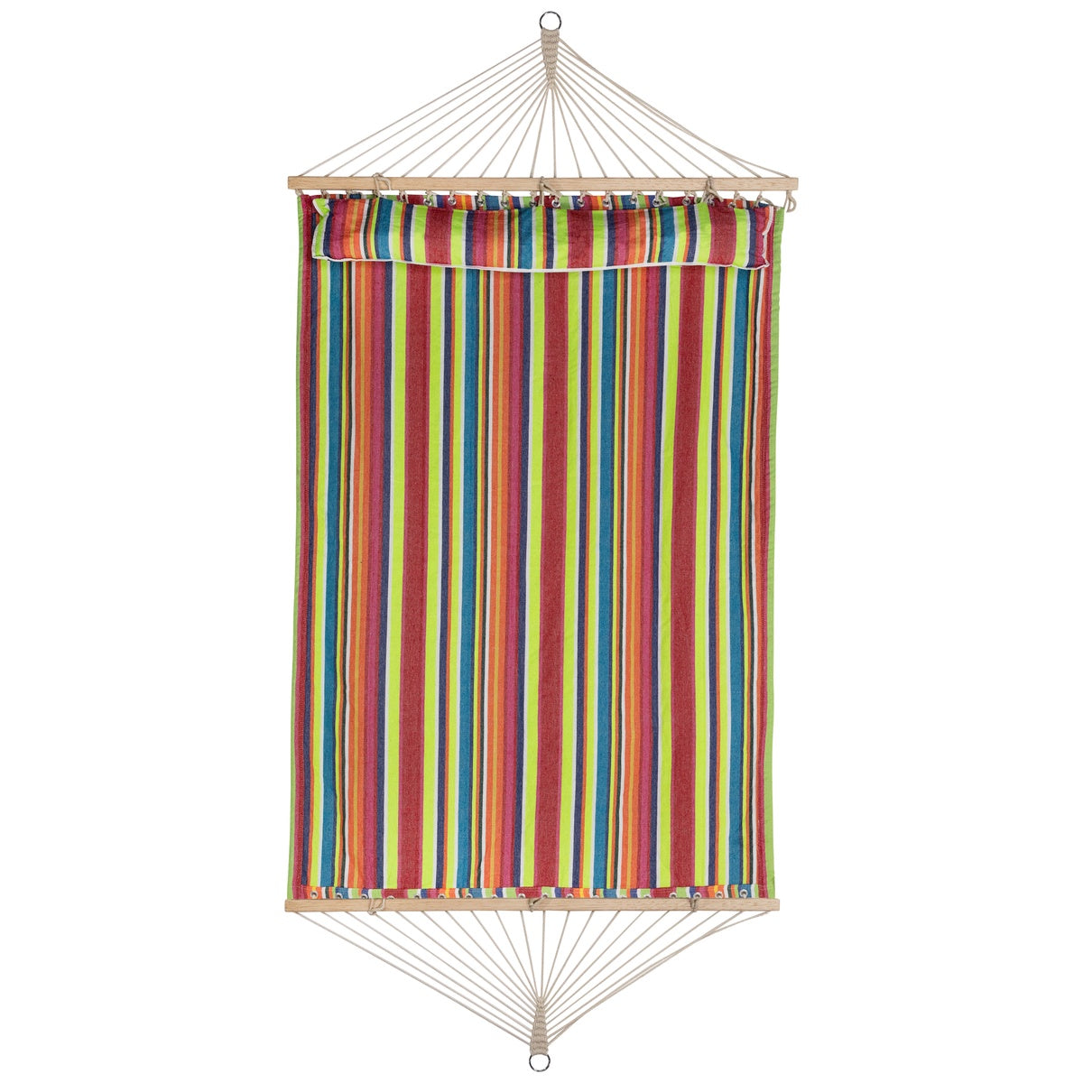  Northlight Striped Macrame Quilted Two Person Double Hammock With Pillow - 9' X 55
