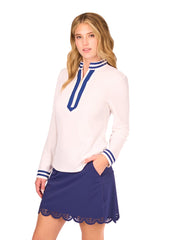 White Collared 1/4 Zip