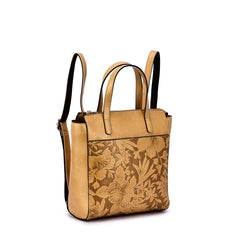 Shia 3D Embossed Floral Convertible Shoulder Bag/Backpack