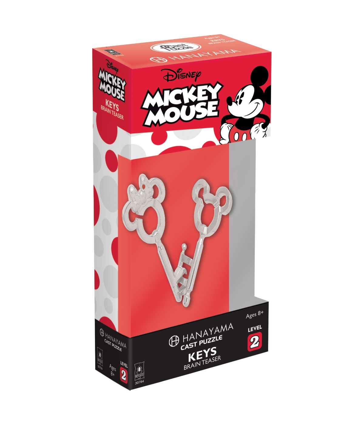  Hanayama Level 2 Cast Puzzle - Disney Mickey Mouse: Mickey/Minnie Keys Multi - Multi - Bonton