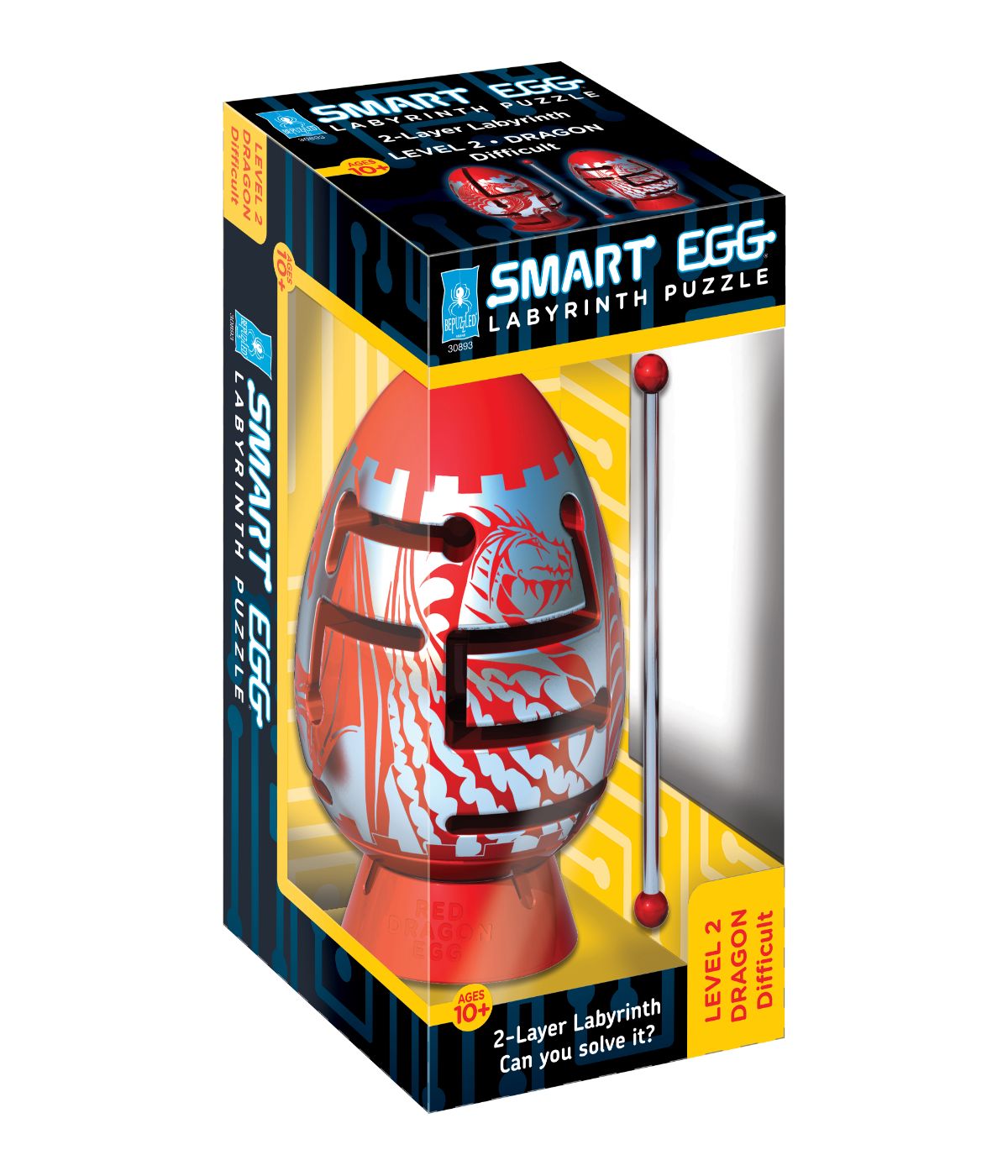  Smart Egg 2-Layer Labyrinth Puzzle -Dragon Red - Red - Bonton