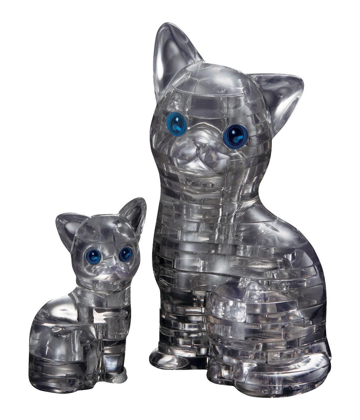  3D Crystal Puzzle - Cat & Kitten: 49 Pcs Black - Black - Bonton