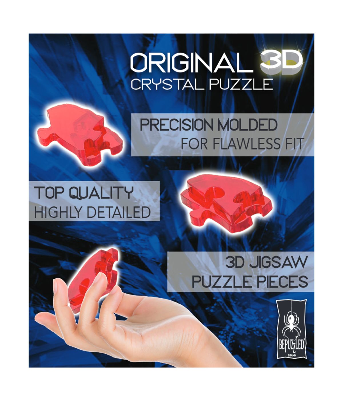  3D Crystal Puzzle - The Thinker: 43 Pcs Clear - Clear - Bonton