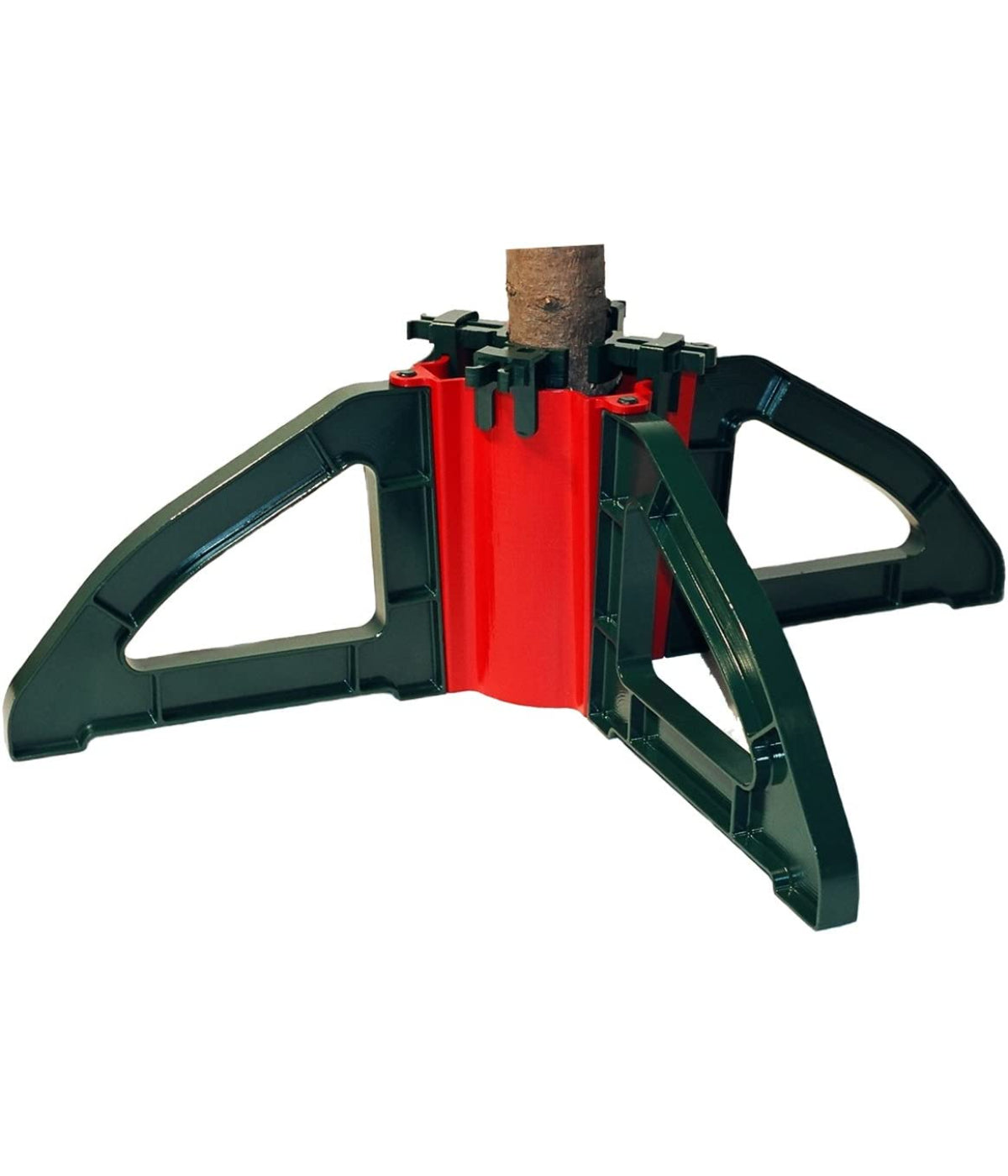  Christmas Tree Stand with Clamping System For Real Live Trees Up To 10' - Red - Bonton