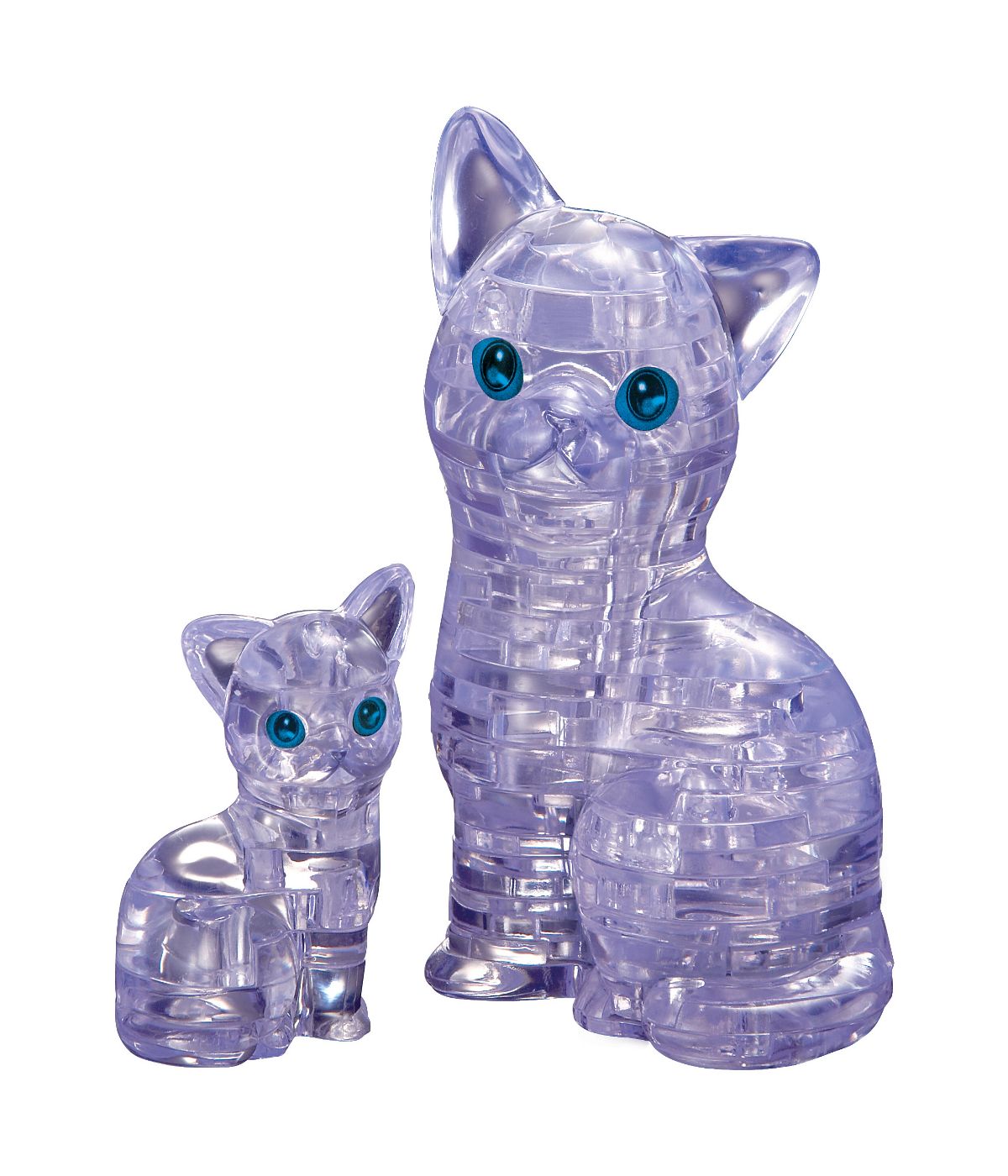  3D Crystal Puzzle - Cat & Kitten: 49 Pcs Clear - Clear - Bonton