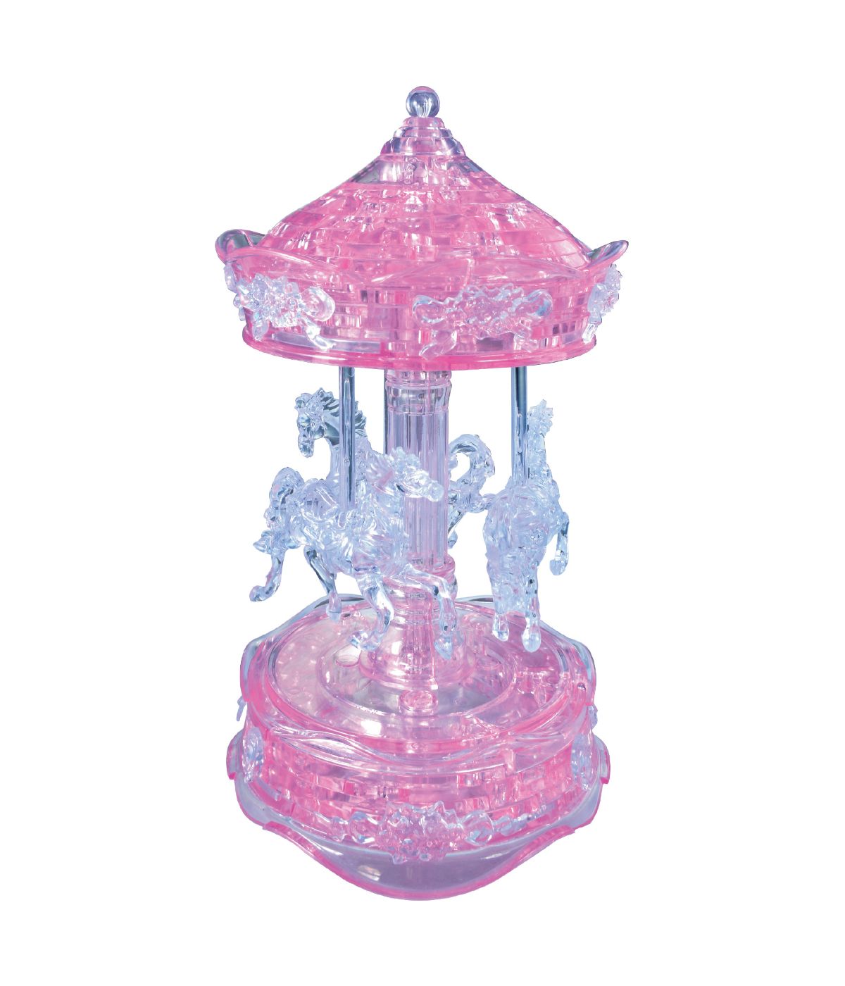  3D Crystal Puzzle - Carousel : 83 Pcs Pink - Pink - Bonton