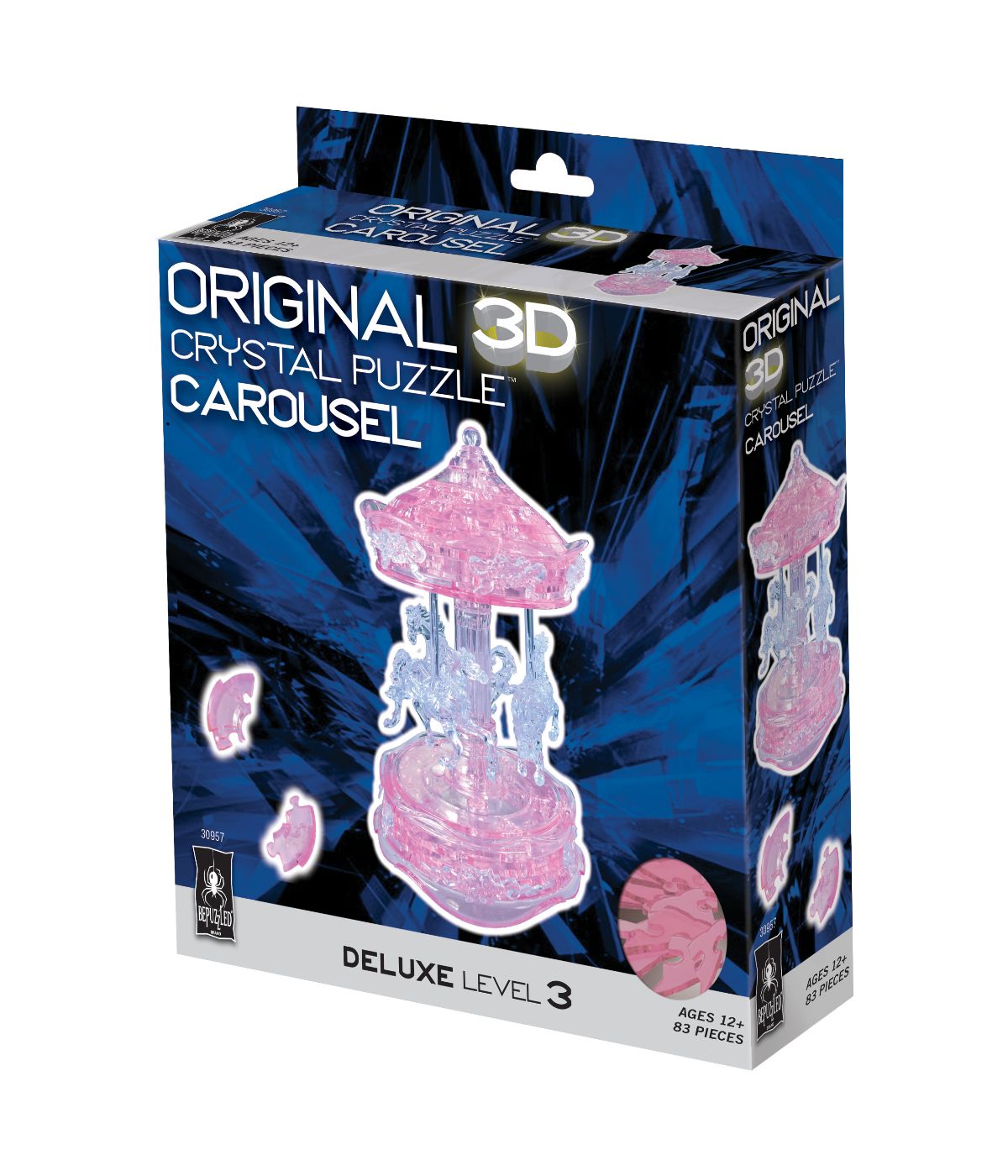  3D Crystal Puzzle - Carousel : 83 Pcs Pink - Pink - Bonton