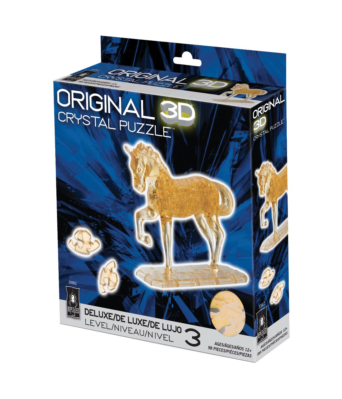  3D Crystal Puzzle - Horse: 98 Pcs Yellow - Yellow - Bonton