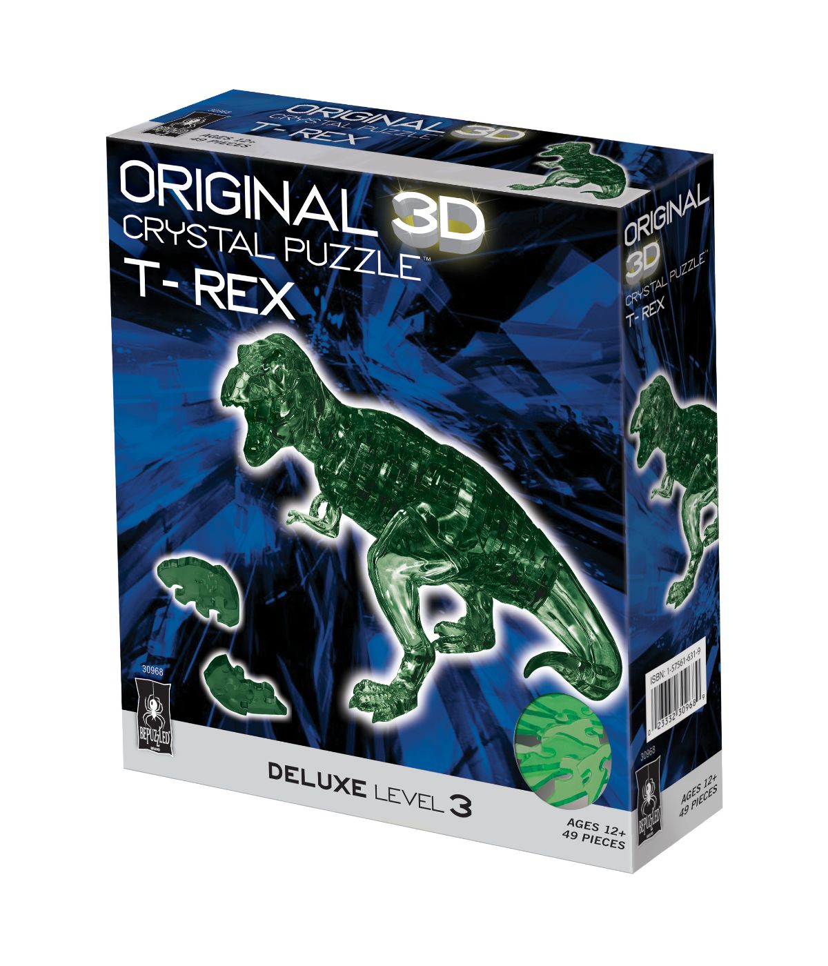  3D Crystal Puzzle - T-Rex: 49 Pcs Green - Green - Bonton