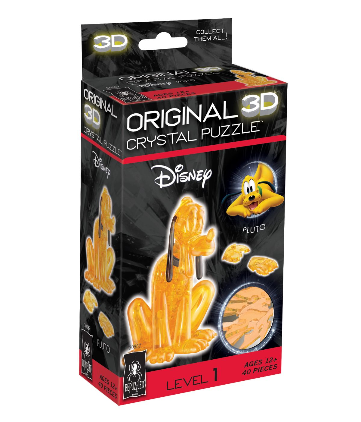  3D Crystal Puzzle - Disney Pluto: 40 Pcs Multi - Multi - Bonton