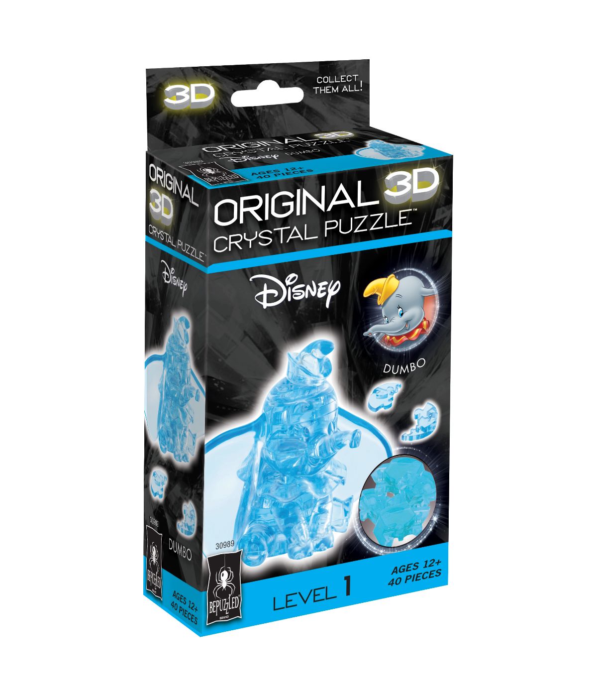  3D Crystal Puzzle - Disney Dumbo: 40 Pcs Blue - Blue - Bonton