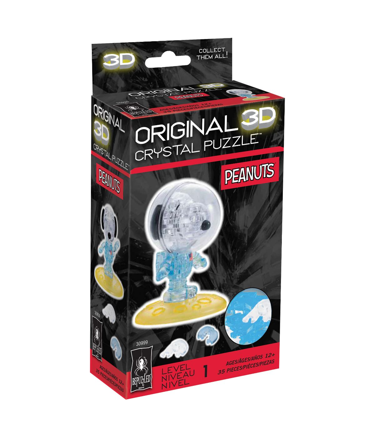  3D Crystal Puzzle - Peanuts Astronaut Snoopy: 35 pcs Multi - Multi - Bonton